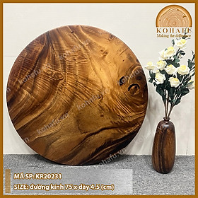 Mặt Bàn Tròn Gỗ Me Tây KOHAFU Đường Kính 75cm - Sản Phẩm Giống Y Hình 