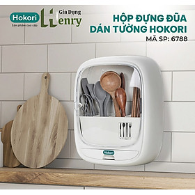 Hộp đựng đũa thìa dán tường Hokori Việt Nhật có nắp đậy 4 ngăn 