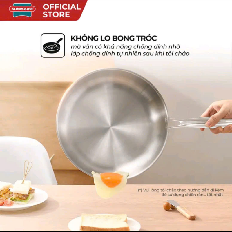 Chảo Inox đa lớp Sunhouse IN20M6/IN24M6/IN28M6