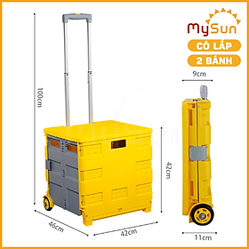 Xe đẩy kéo đi chợ dã ngoại du lịch gấp gọn cỡ lớn MySun