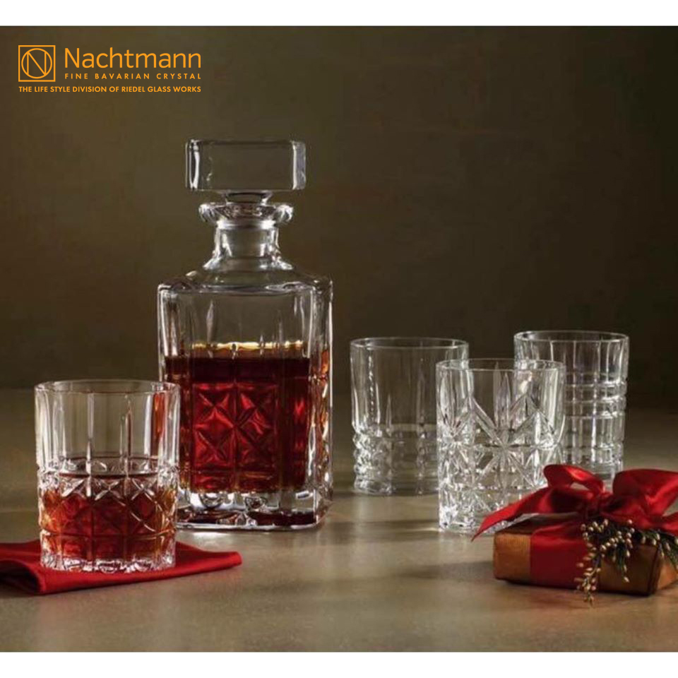 Bộ bình & ly pha lê whisky Nachtmann Highland 5 món - Hàng chính hãng Đức