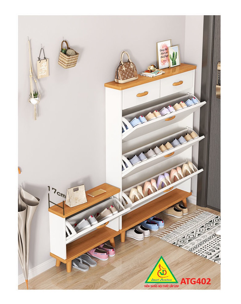 Tủ Giày Hiện Đại Nhiều Ngăn Để Giày, Tiết Kiệm Diện Tích ATG402 - Nội thất lắp ráp Viendong Adv