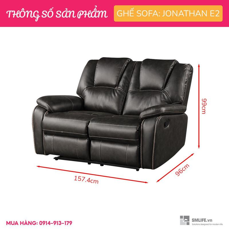 Ghế sofa đôi ngã lưng thư giãn bằng điện sang trọng SMLIFE Jonathan E2 | D157 x R96 x C99cm | nâng hạ lưng ghế