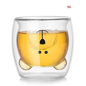 Ly Thuỷ Tinh 2 Lớp Cách Nhiệt Hình Mặt Gấu Ngộ Nghĩnh