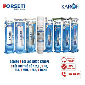 Combo 8 lõi lọc nước Karofi chính hãng dùng cho máy lọc nước Karofi O-i128 - Hàng Chính Hãng