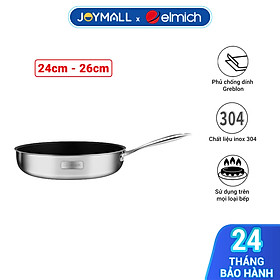 Chảo chống dính Inox dập nguyên khối Elmich Trimax Classic EL-2703OL 26cm, EL-2702OL 24cm, Hàng chính hãng - JoyMall