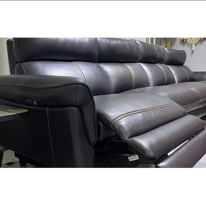 Combo ghế sofa chỉnh điện góc L và ghế đơn 100% da bò Italy Tundo màu đen – SFDLCT30 3m3 x 1m7 hàng cao cấp chuẩn da bò nhập khẩu Ý