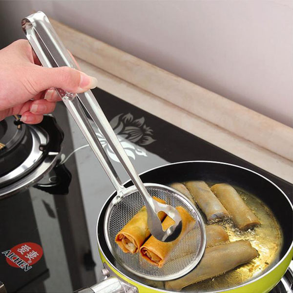 Kẹp gắp đồ chiên có lưới ráo dầu - kẹp gắp đa năng - Henrysa