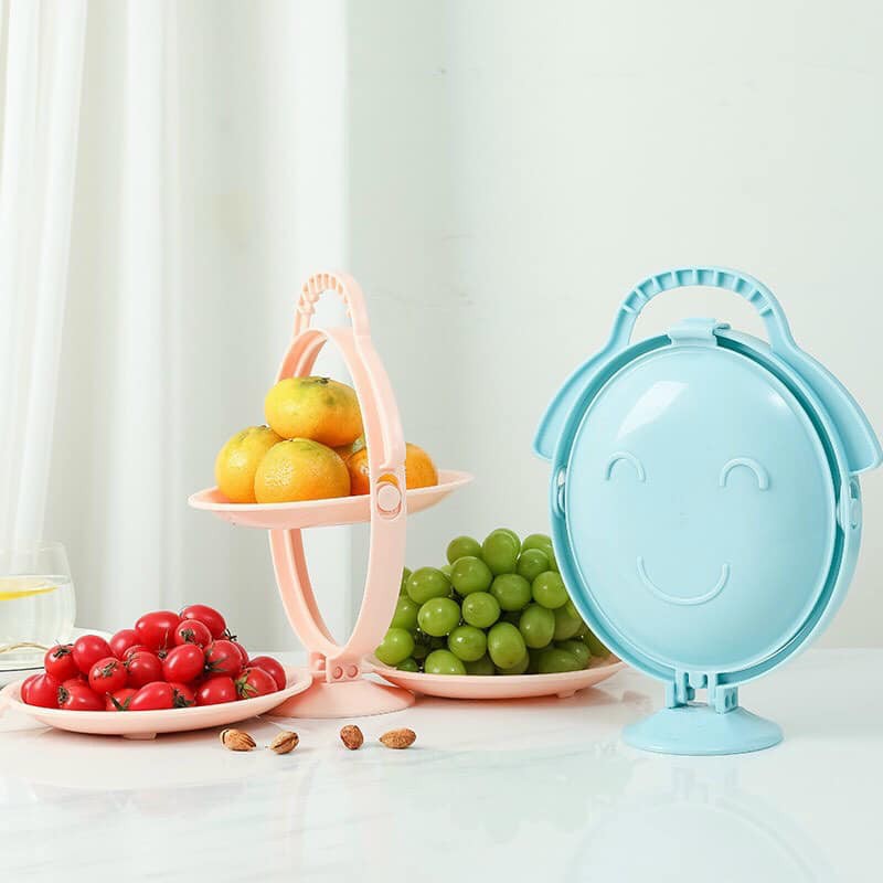 Khay Đĩa Mứt Gấp Gọn Để Bàn - Tích Hợp 3 đĩa Đựng Hoa Quả, Bánh Kẹo, Mứt Tết - Chất Liệu Nhựa ABS Cao Cấp Chính Hãng MINIIN- Giao Màu Ngẫu Nhiên