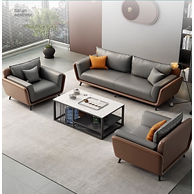 Bộ sofa văn phòng phòng cách Vintage cao cấp Tundo kèm ghế đơn HVPCT-18