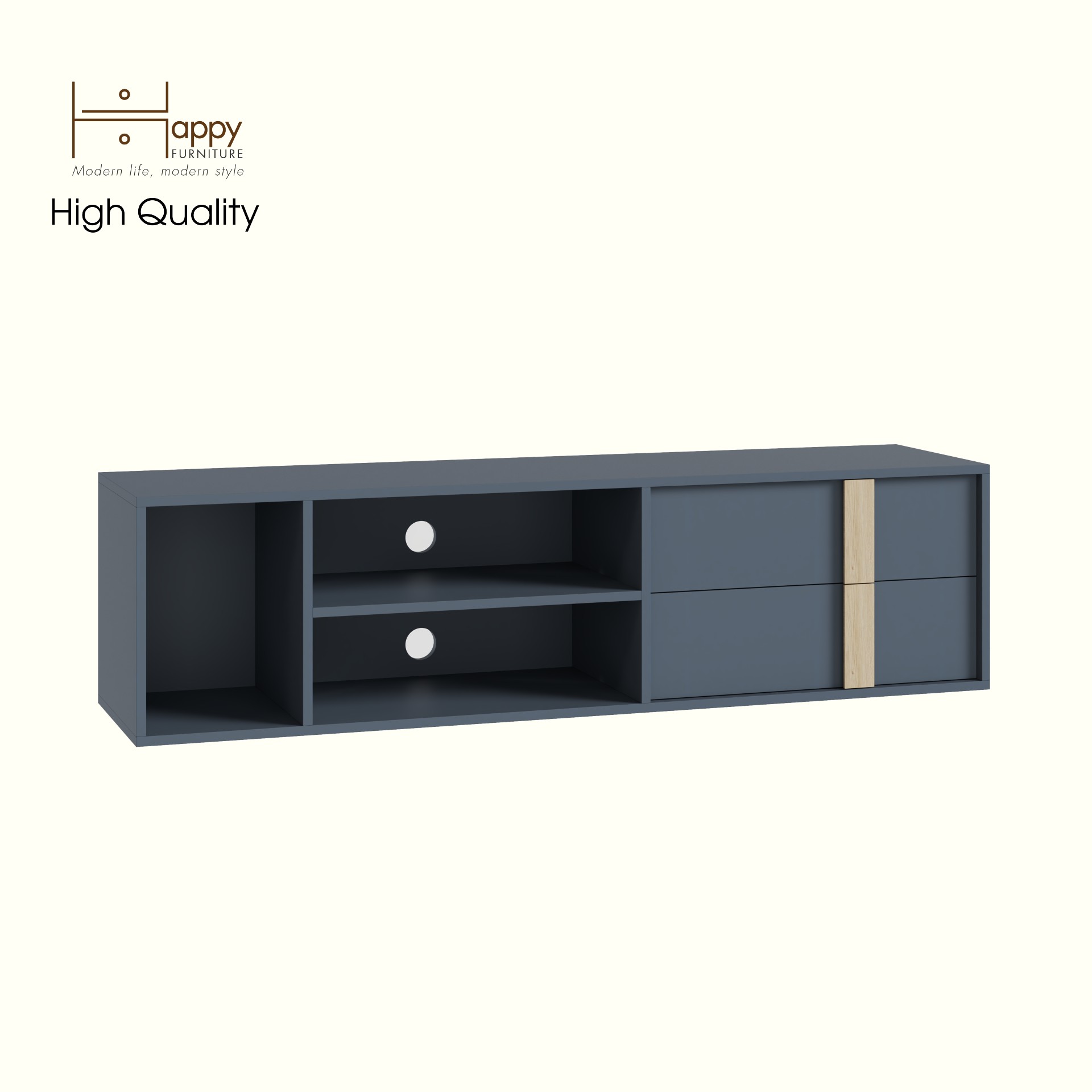 HAPPY FURNITURE , Kệ TV 2 ngăn kéo - SPACE, KTV_088 , 160cm x 40cm x 42cm DxRxC