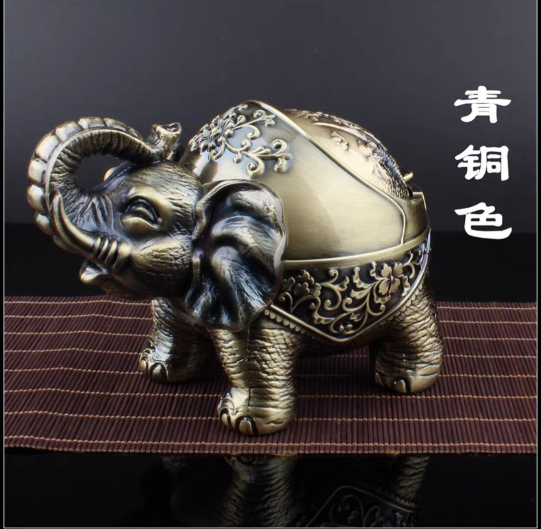 gạt tàn chú voi đứng bằng đồng ( tặng sét 4 cọ vệ sinh vòi ám nội địa nhật )