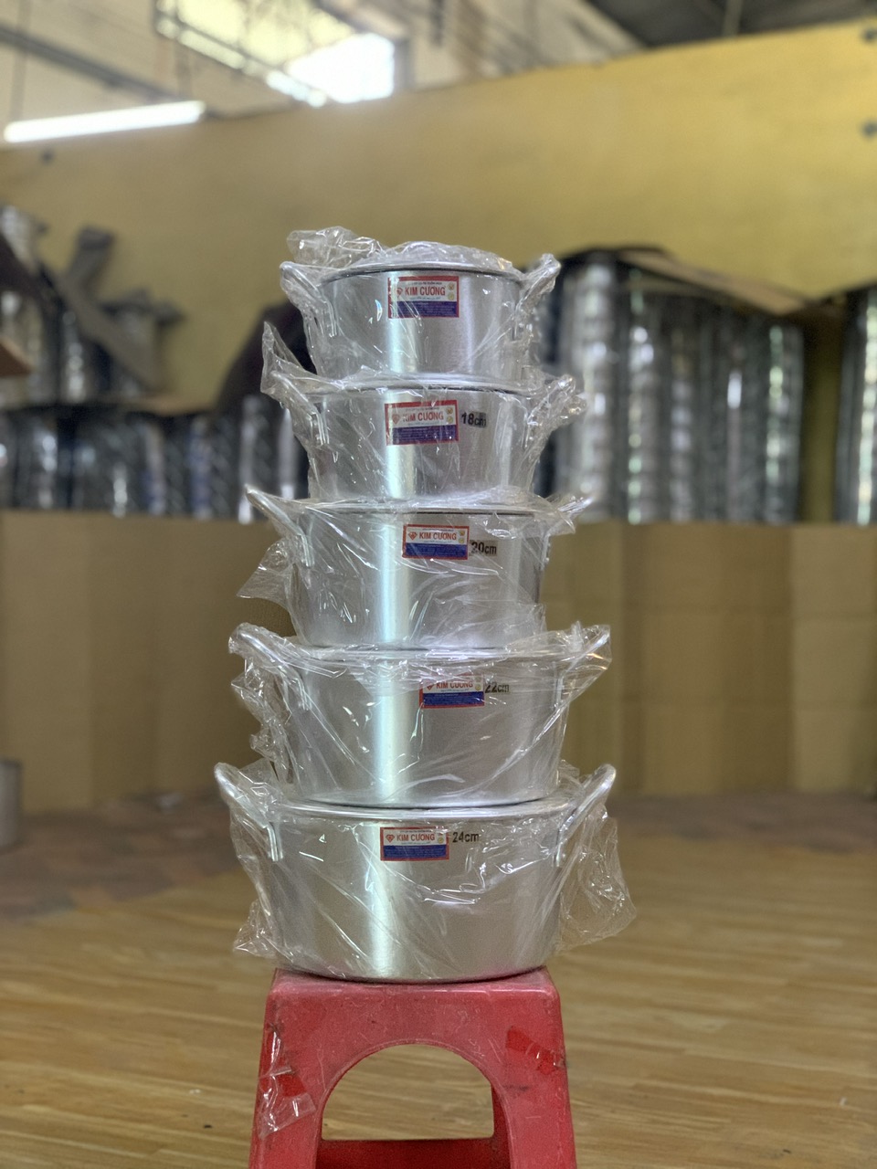 Bộ nồi Kim Cương ( ĐB ), (16, 18, 20, 22, 24cm) NN5DB, bộ nồi gồm 5 cái size 16cm, 18cm, 20cm, 22cm, 24cm