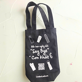 Túi Đựng Bình, Ly, Cốc Giữ Nhiệt LocknLock Có Dây Đeo, 2 Màu Đen Trắng - Giao Màu Ngẫu Nhiên