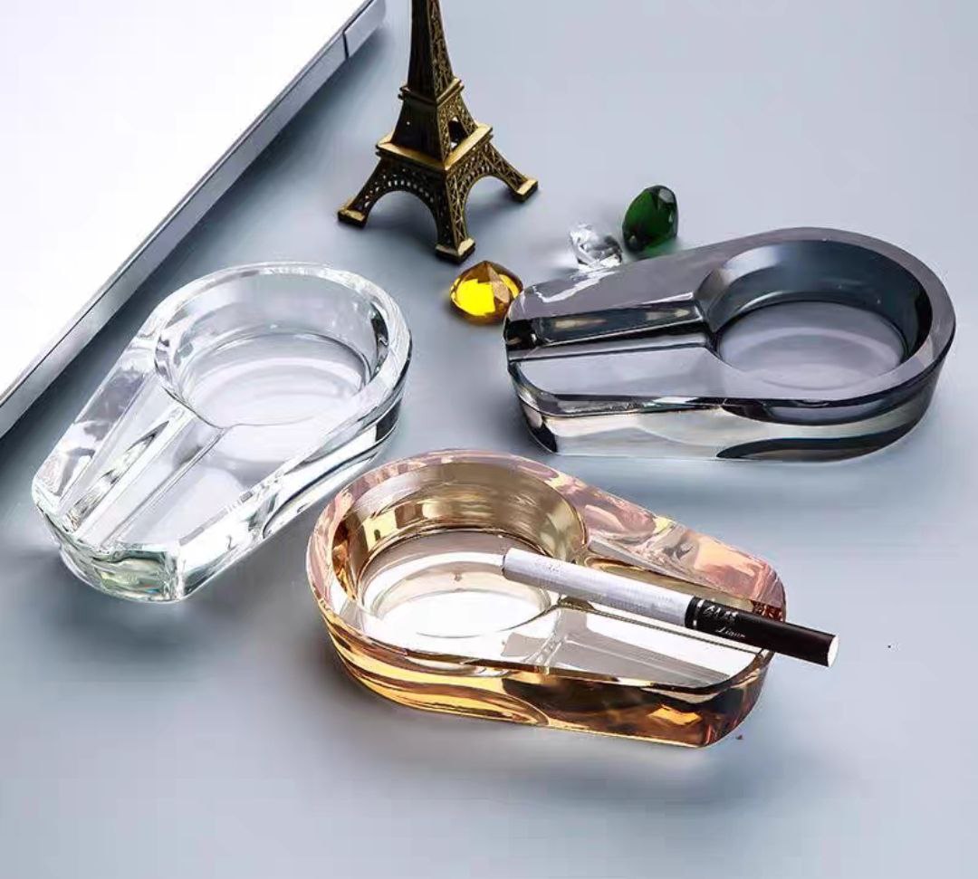 Gạt tàn luxury crystal glass cigar ashtray - gạt tàn tro bụi thủy tinh pha lê phong cách bắc âu cao cấp
