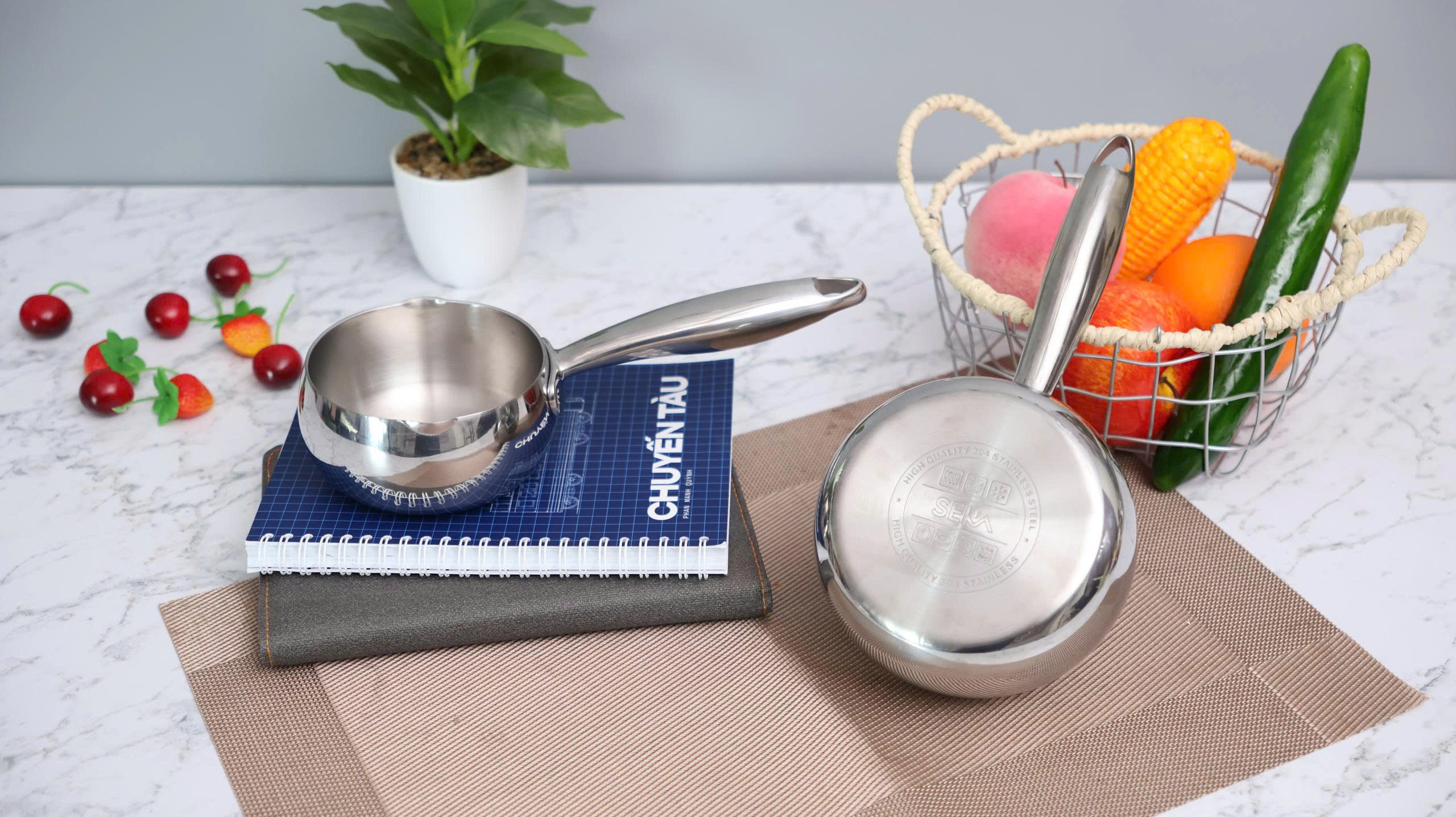 Nồi quánh nguyên khối SEKA 10cm, 12cm, 14cm, 18cm nấu cháo, nấu bột cho bé ăn dặm