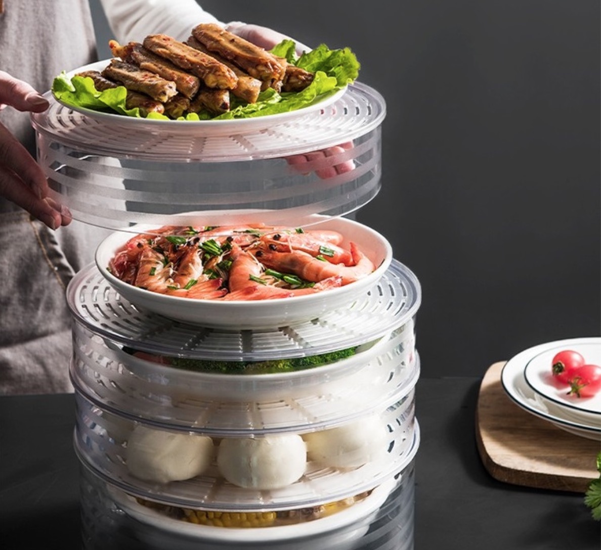 Lồng Đậy Thức Ăn Giữ Nhiệt Đa Tầng