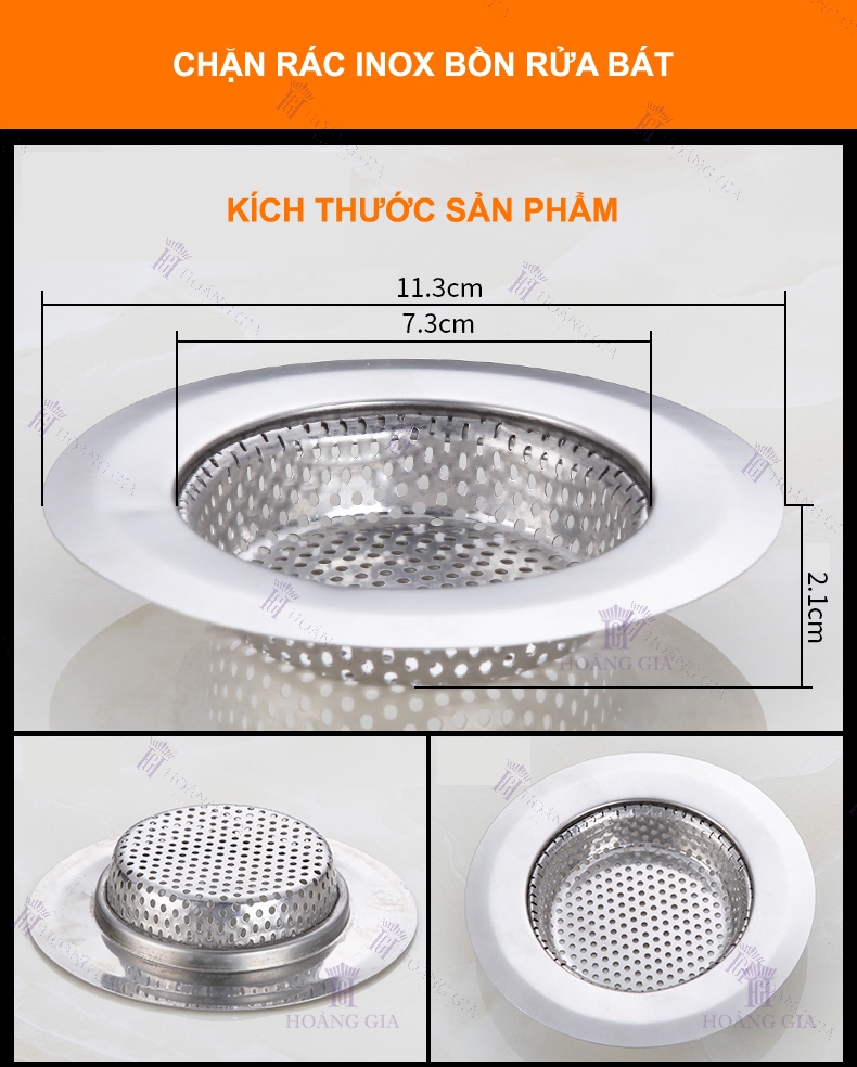 Lọc Rác Inox Bồn Rửa Chén Size L 11.3cm Chặn Rác Inox Chậu Rửa Bát Hoàng Gia Haodex Inox 201 Siêu Bền 2 Mặt Mạ Bóng Chất Lượng Cao – Hàng Nhập Khẩu.