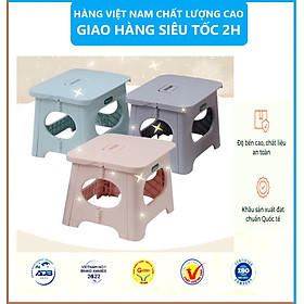 Ghế đẩu gấp gọn Hokori nhựa Việt Nhật - Ghế Đẩu,Ghế Xếp Lùn, Ghế Đẩu Gập Gọn Dễ Dàng Mang Theo Du Lịch Kích Thước Sử Dụng 28x22x23.5 cm- Hàng Việt Nam 