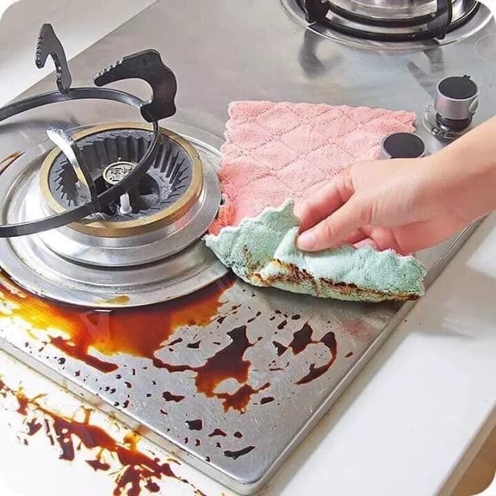 Khăn lau đa năng siêu thấm hút nước 2 mặt giúp vệ sinh nhà bếp (Màu sắc ngẫu nhiên)