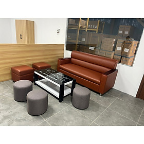 (TẶNG BÀN KÍNH) Bộ sofa văn phòng đơn giản Juno Sofa 1m8 và 2 đôn. 