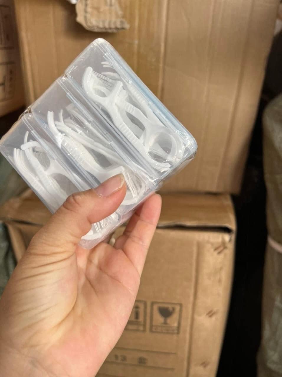 Hộp 50 Tăm Chỉ Nha Khoa Tăm Nhựa Nha Khoa Tiện Dụng Làm Sạch Răng