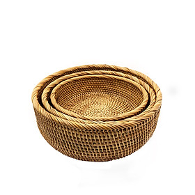 Giỏ mây guột tròn đựng đồ, decor, vật dụng nhỏ (nhiều Size)