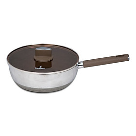 Chảo chống dính Inox 316 liền khối 7 lớp Kalpen Nano Titanium Shield 26cm - Hàng chính hãng