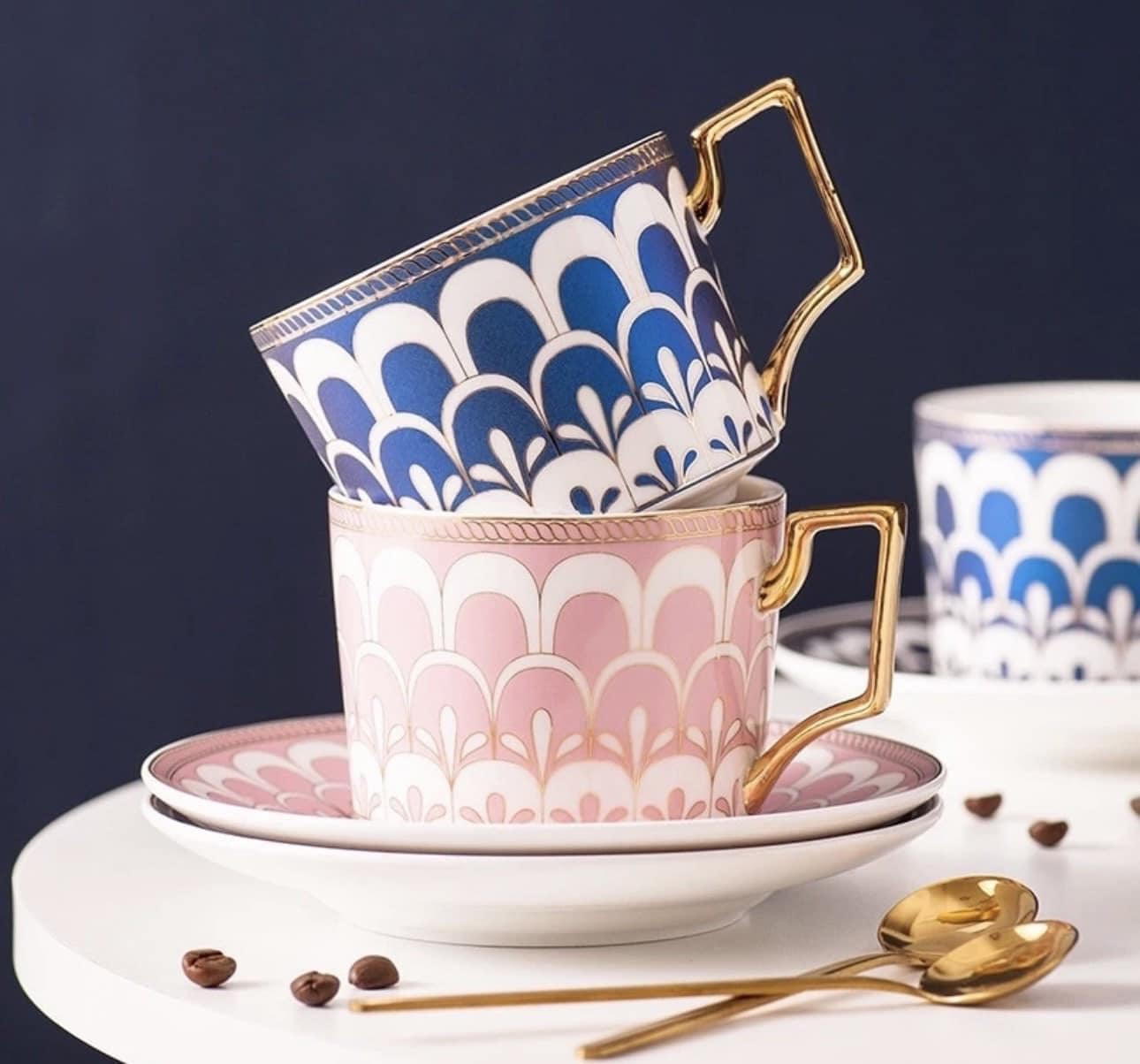 SET 6 TÁCH 6 ĐĨA TRÀ CHIỀU CAO CẤP UK TEMPI Hàng chính hãng