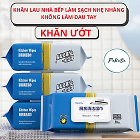 Khăn Ướt Lau Bếp , Lau Tủ , Lau Bàn Ghế,..vv Gói 80 Tờ Không Chất Tẩy Rửa An Toàn Với Da , Siêu Dai Có Thể Giặt Sạch Và Tái Sử Dụng - Hàng Chính Hãng 
