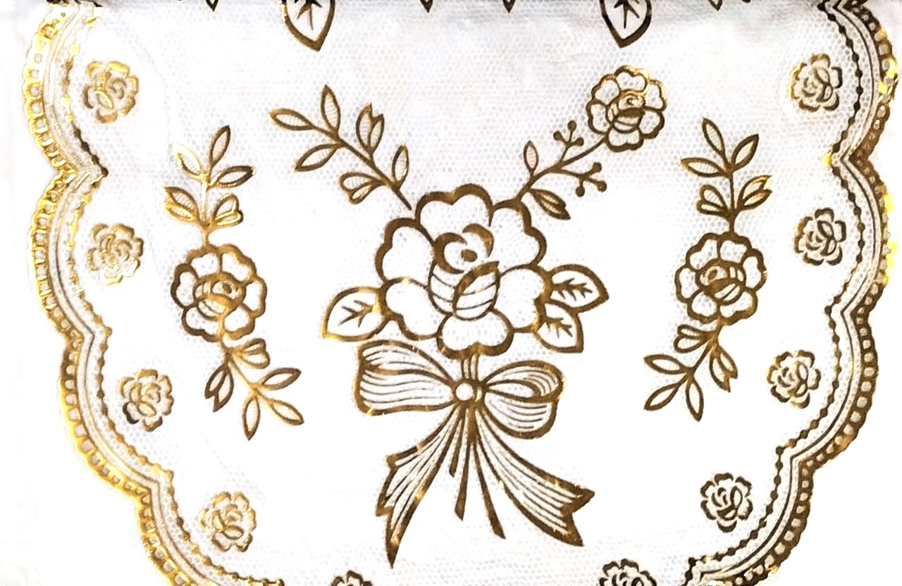 Khăn Trải Bàn PAULEE WLG 751 hoa văn phủ nhũ vàng (90 x 150 cm)