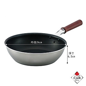 Chảo chống dính siêu nhẹ đáy từ Shimomura, cấu tạo 2 lớp kép (độ dày đáy 2,6 mm) -nội địa Nhật Bản 
