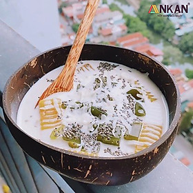 Bát Gáo Dừa Và Muỗng, Bát Gáo Dừa Thân Thiện Với Môi Trường Dùng Để Ăn Ngũ Cốc Sữa Chua Hoa Quả