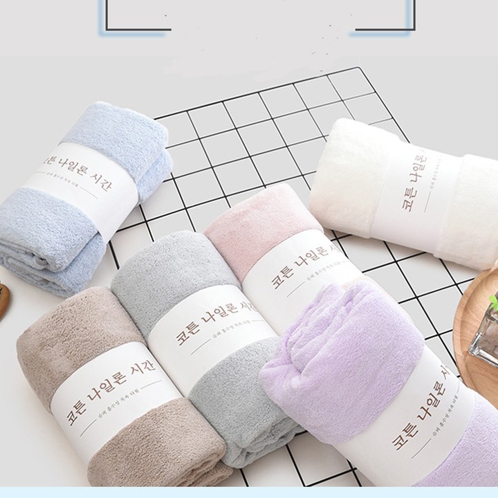 Combo 2 Khăn bông tắm xuất Hàn cao cấp