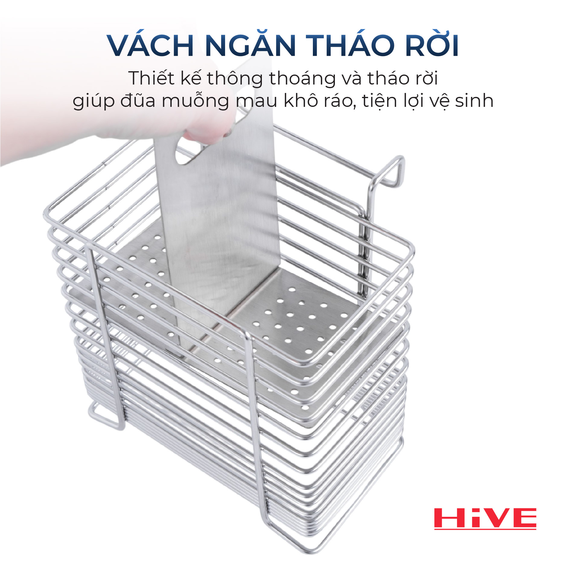 Hộp (ống) đựng đũa muỗng inox 304 HiVE DG-SJ