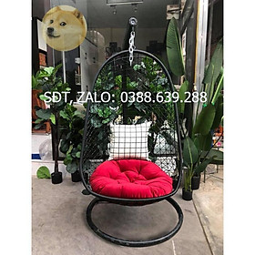 Hàng Siêu Cấp Xích đu đan, ghế lười, nôi treo thư giãn đọc sách sân vườn mây nhựa, dáng móc câu  - Giá Tại Xưởng