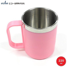 Cốc giữ nhiệt inox bọc nhựa Echo 220ml (Hồng|Tím|Xanh|) - Hàng nội địa Nhật Bản nhập khẩu chính hãng