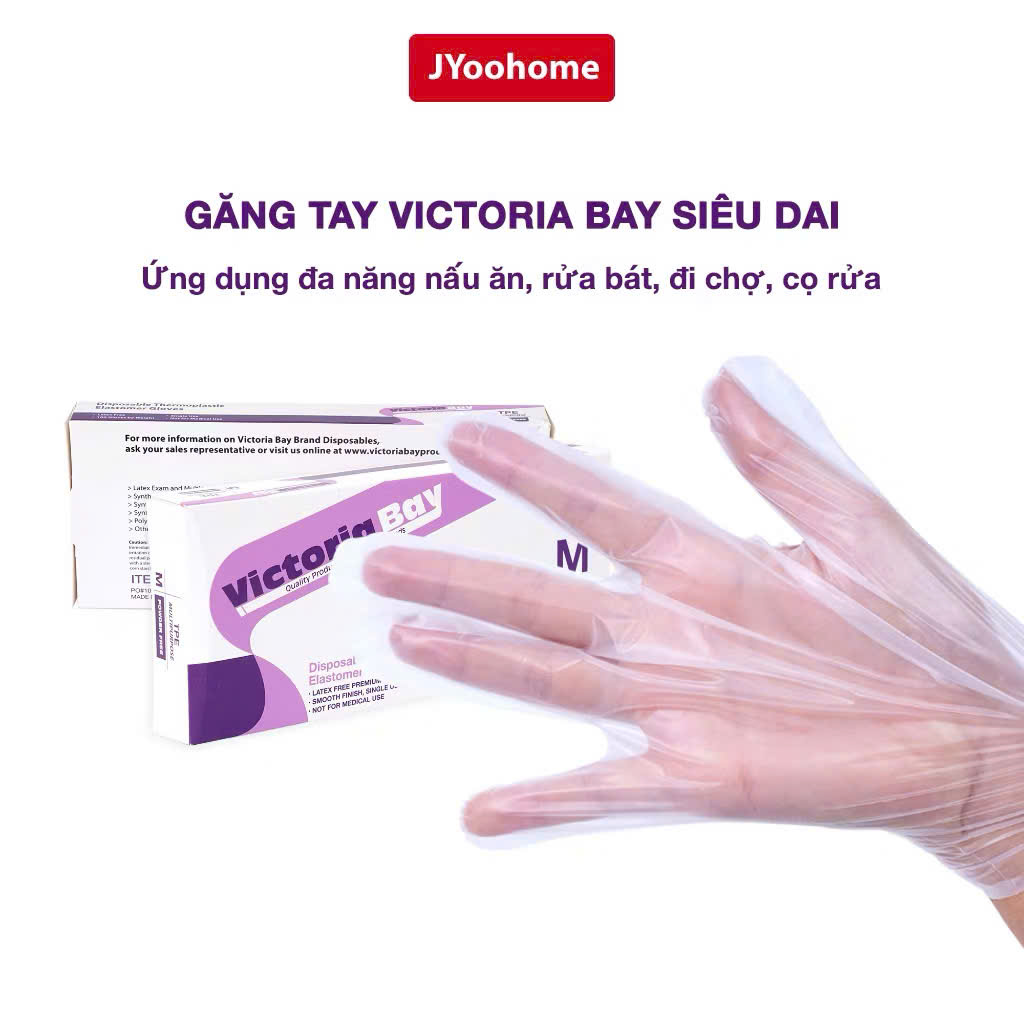 Hộp 100 Găng Tay Nilon Làm Bếp – Bao Tay TPE Kháng Khuẩn, Dùng 1 Lần Vệ Sinh - HÀNG CHÍNH HÃNG MINIIN