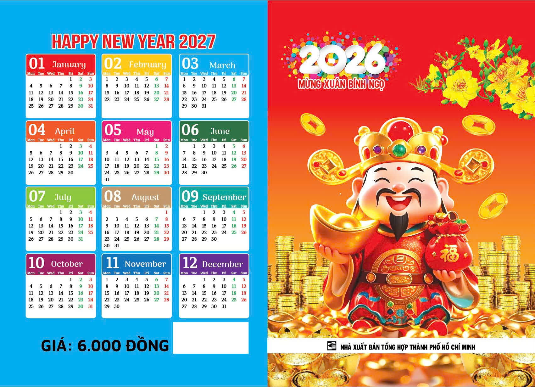 Bộ Combo 10 Lịch Túi Năm 2026 - Bính Ngọ