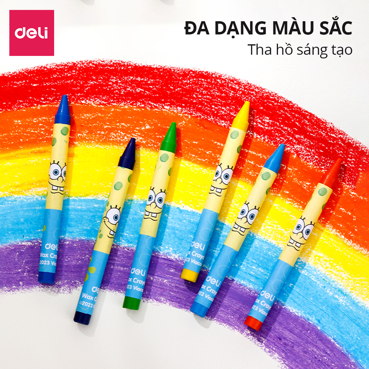 Bút Sáp Màu Nến Bọt Biển Cho Bé Deli -16/24 Màu Tươi Đậm Ít Vụn An Toàn Với Tô Màu Vẽ Tranh Mỹ Thuật