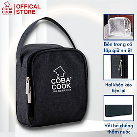 Túi đựng hộp cơm hình vuông logo COBA