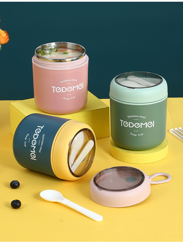 Bình Ủ Cháo TEDEMEL 530ml LÕI INOX KHÔNG GỈ An toàn cho bé - Hàng chính hãng