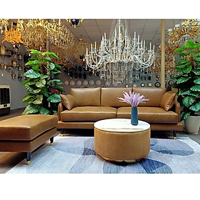 Sofa băng da bò Italy Tundo màu vàng SFBCT14 2m1 hàng cao cấp chuẩn da bò nhập khẩu Ý