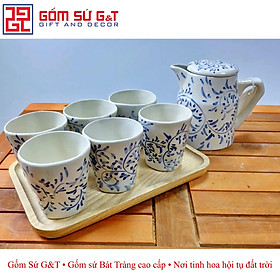 Bộ tích trà vẽ hoa dây xuất Nhật Gốm Sứ G&T
