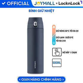 Bình Giữ Nhiệt LocknLock Featherlight One-touch Tumbler màu xanh navy LHC3257NVY 500ml - Hàng chính hãng, nắp bật tiện lợi - JoyMall