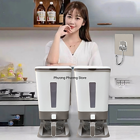 Thùng đựng gạo 10kg thông minh Xuất Nhật Care M6868 - thùng đựng ngũ cốc, chống côn trùng, ẩm mốc ( tặng vỉ dán tường to ) 