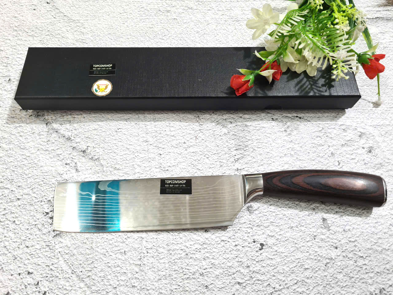DAO - DAO BẾP NHẬT BẢN USUBA THÉP DAMASCUS MÃ DT125 nt topcomshop vn