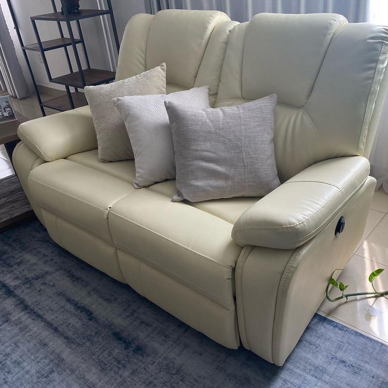 Ghế sofa đôi ngã lưng thư giãn bằng điện sang trọng SMLIFE Jonathan E2 | D157 x R96 x C99cm | nâng hạ lưng ghế