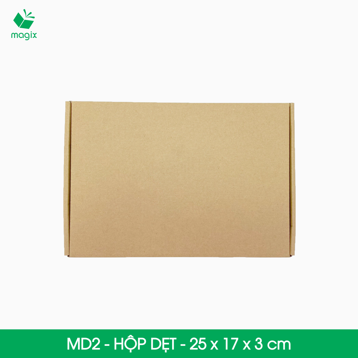 MD2 - 25x17x3 cm - 25 Thùng hộp carton trơn đóng hàng