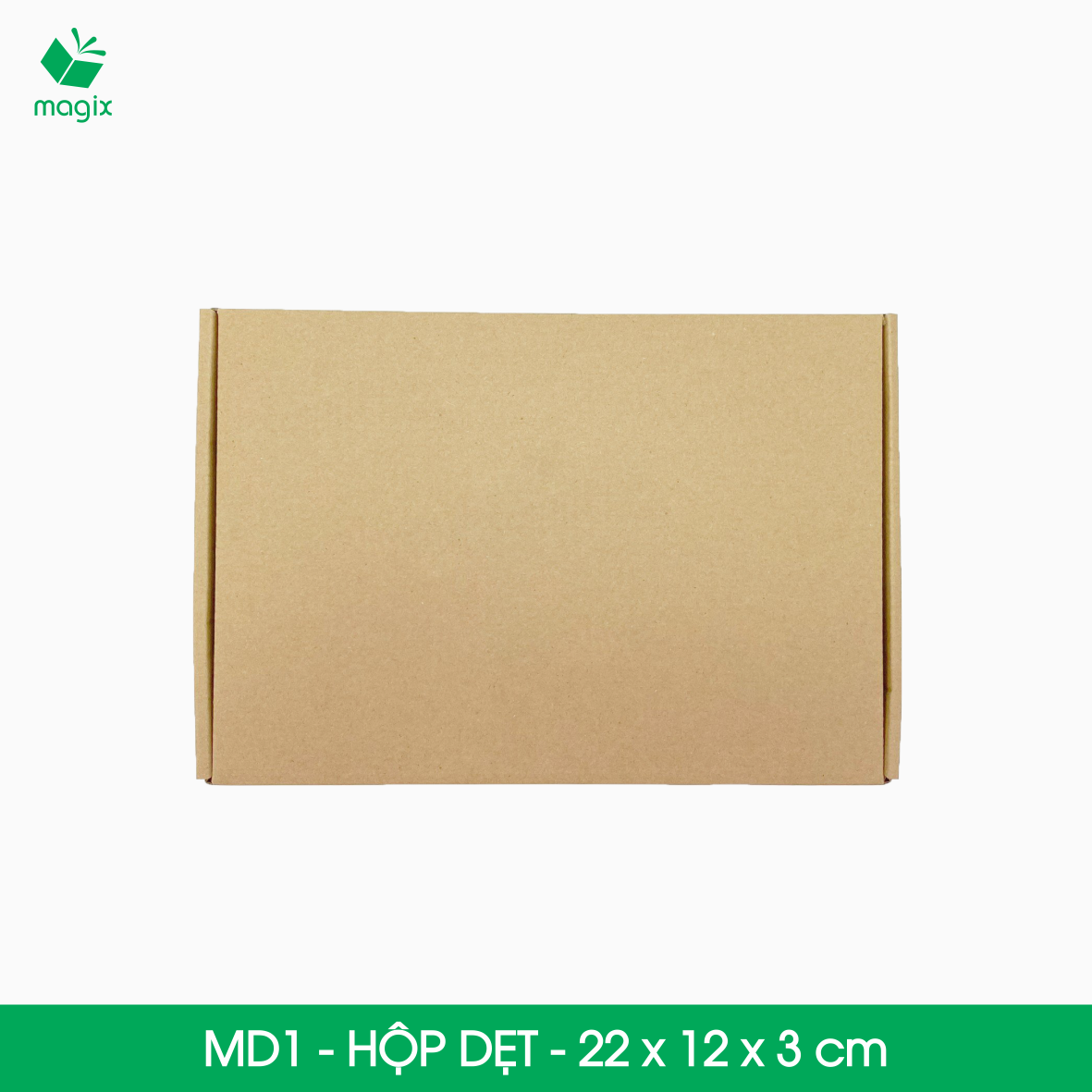MD1 - 22x12x3 cm - 50 Thùng hộp carton trơn đóng hàng